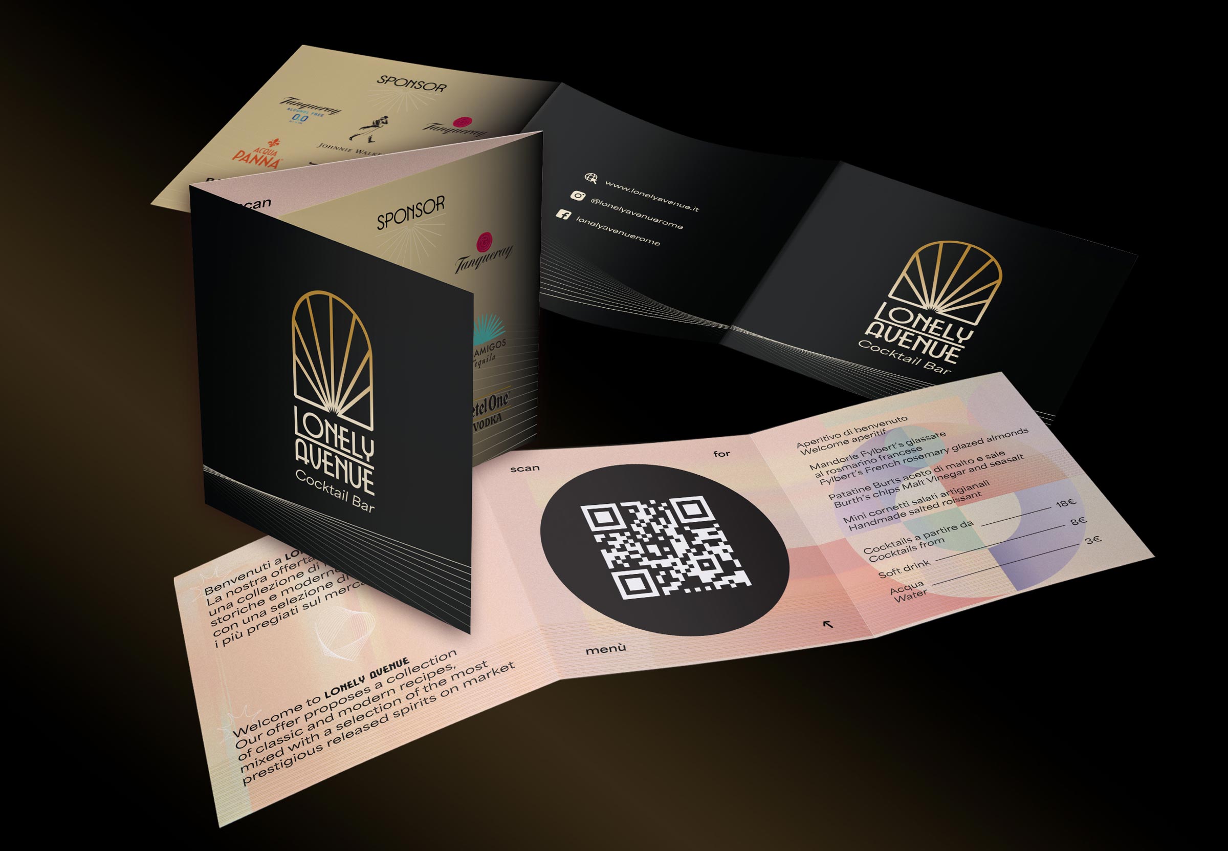 lonelyavenue branding digital website print menu trifold ahmed maria rome